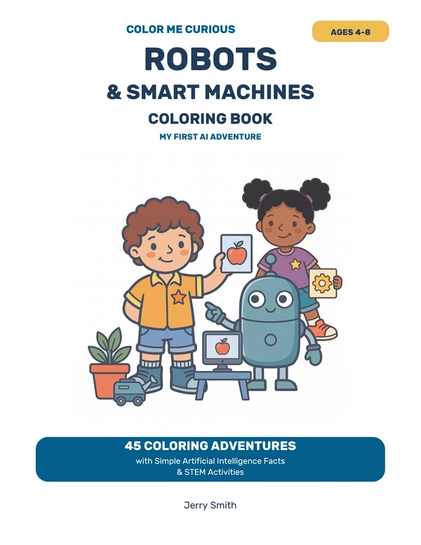 Robots & Smart Machines Coloring Book, Color Me Curious front cover