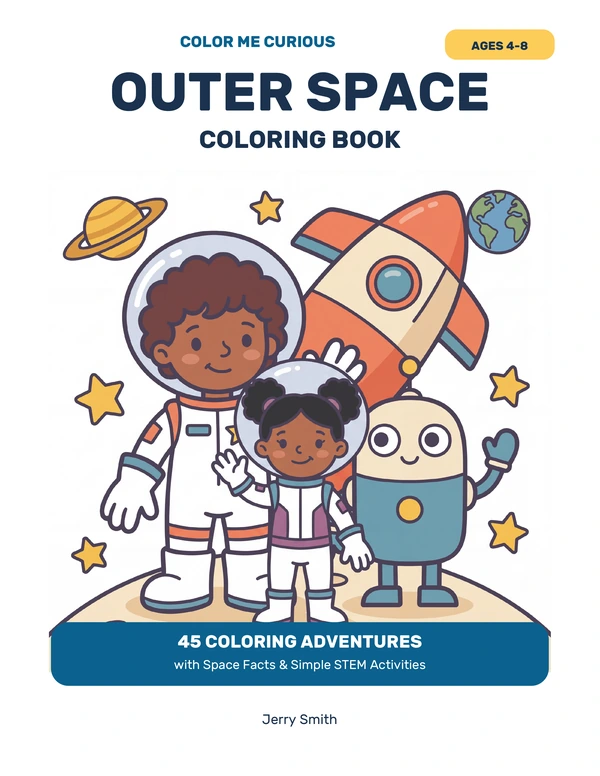 Outer Space Coloring Book, Color Me Curious front cover